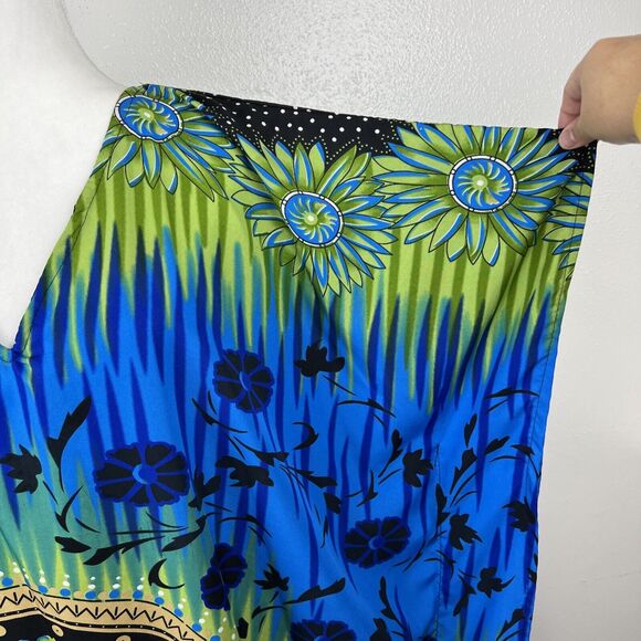 Sante Classics Mumu Dress Women One Size Green Embellished Maxi Lounge Bedroom - Picture 9 of 12